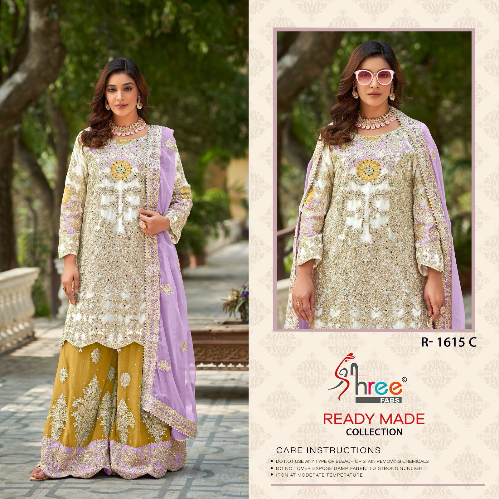  R 1615 Ragga Shree Chiffon Ready Made Pakistani Salwar Suits